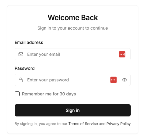 Advanced Login preview
