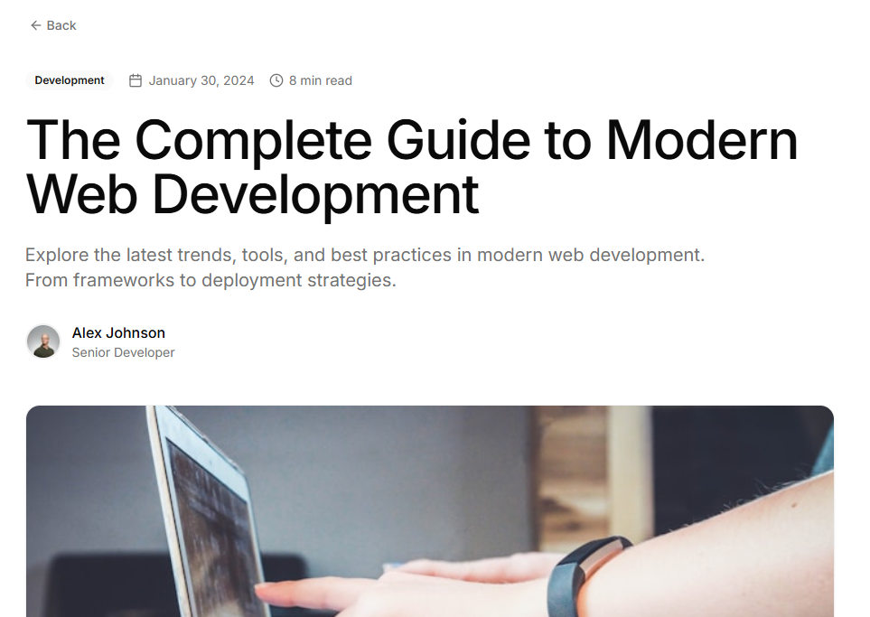 Article Header preview